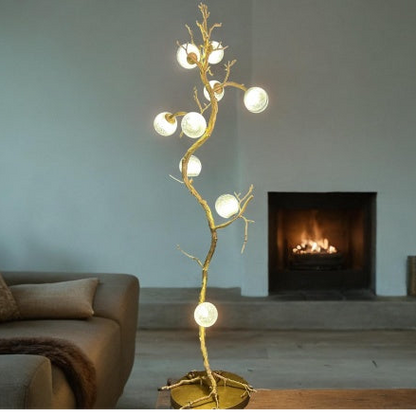 HomeDor Modern Brass Branch Glass Ball Floor Lamp