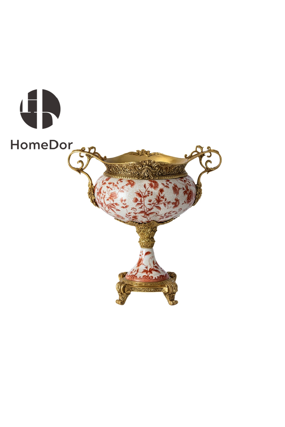 HomeDor × FH&Home | Vintage Red Floral Porcelain Table Decor Set -II