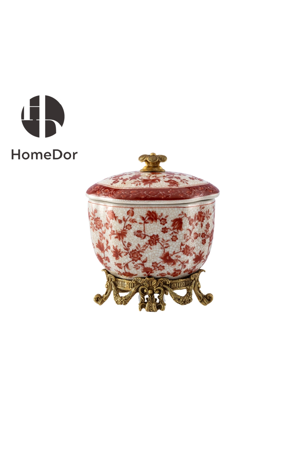 HomeDor × FH&Home | Vintage Red Floral Porcelain Table Decor Set -II