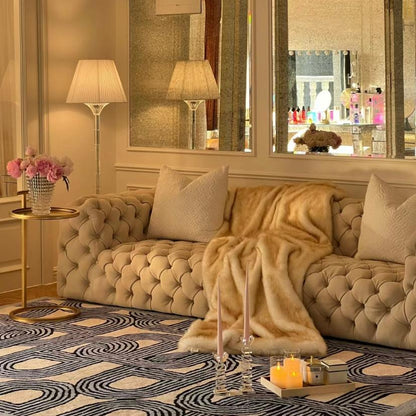 Divano capitonné in pelle di lusso Chesterfield