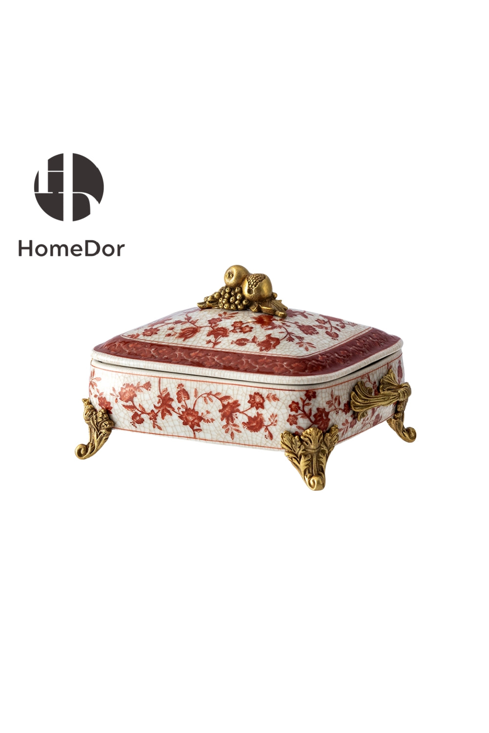 HomeDor × FH&Home | Vintage Red Floral Porcelain Table Decor Set -II
