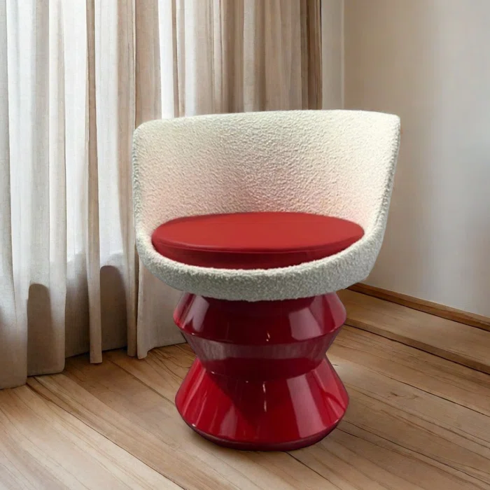 HomeDor Upholstered Swivel Barrel Sofa Chair