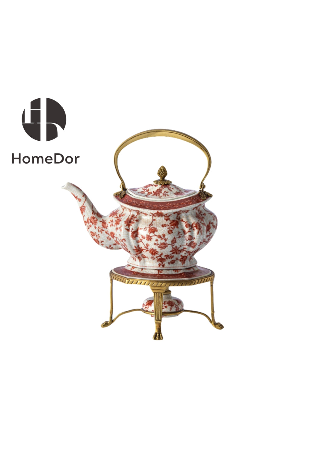 HomeDor × FH&Home | Vintage Red Floral Porcelain Table Decor Set -II