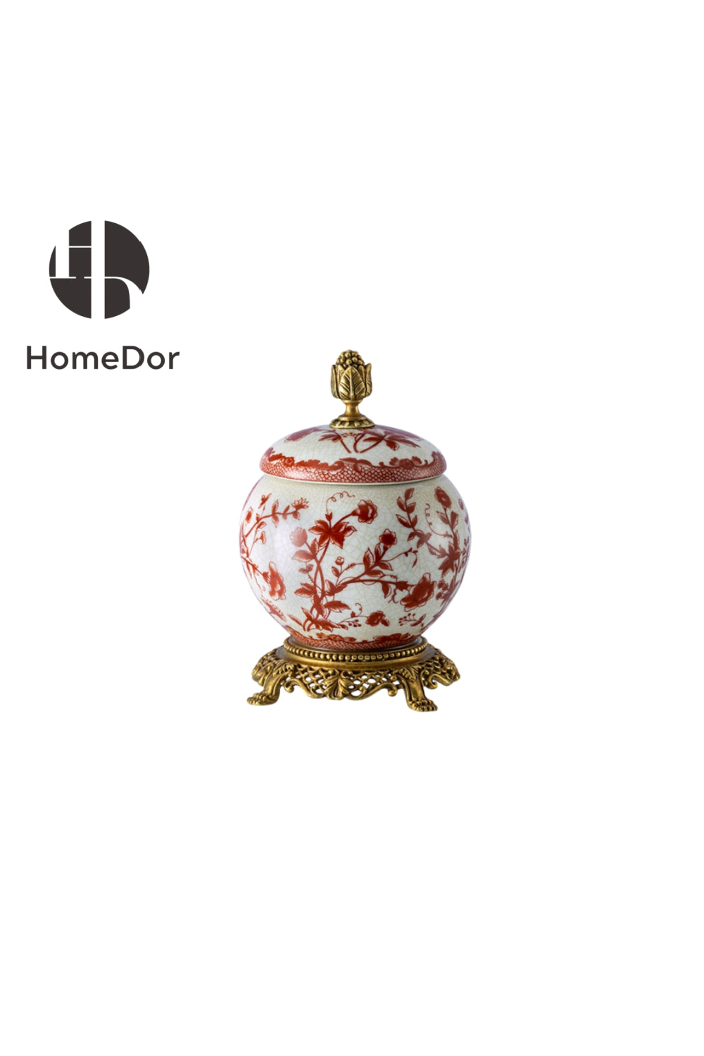 HomeDor × FH&Home | Vintage Red Floral Porcelain Table Decor Set -II