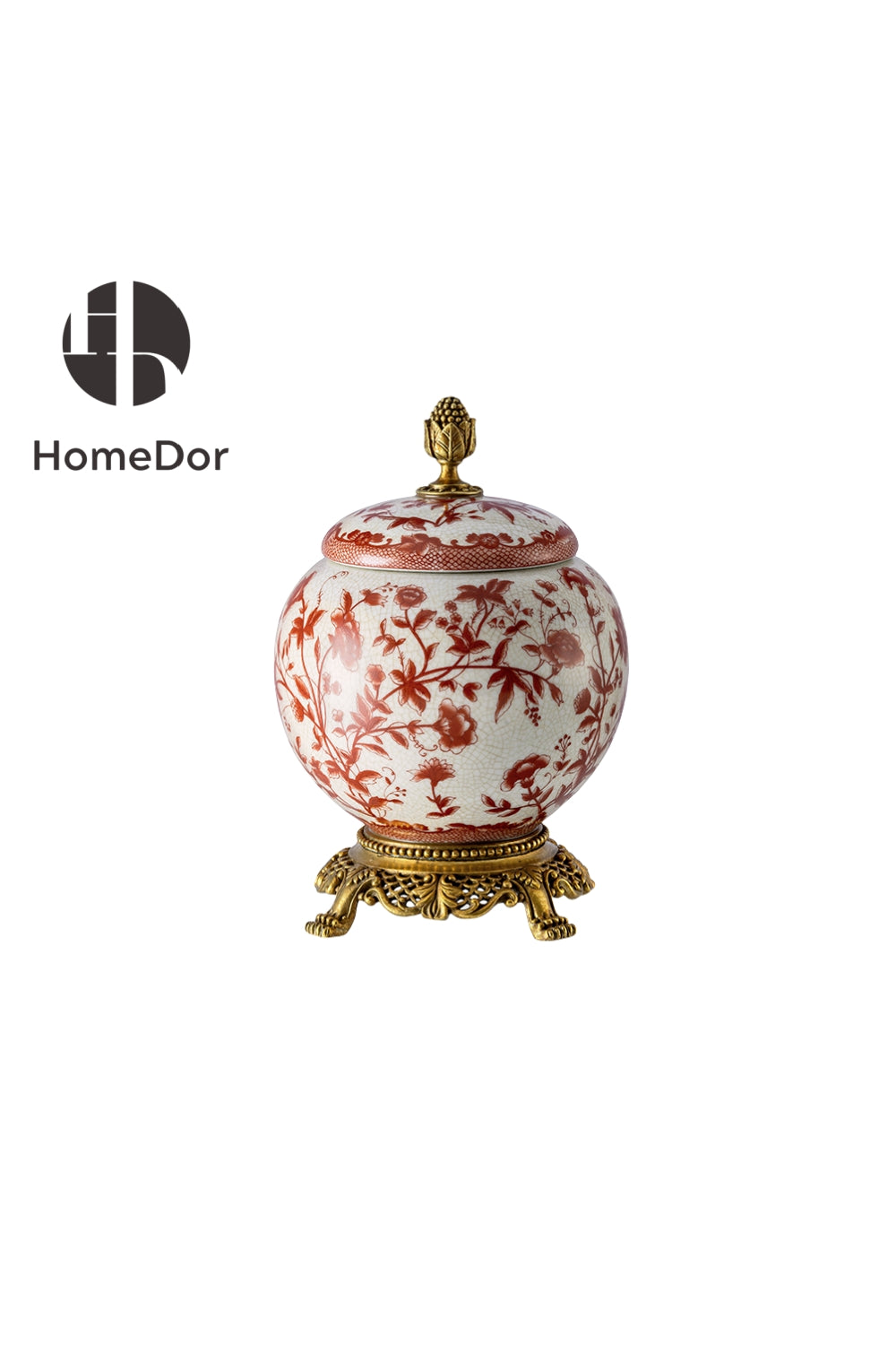 HomeDor × FH&Home | Vintage Red Floral Porcelain Table Decor Set -II