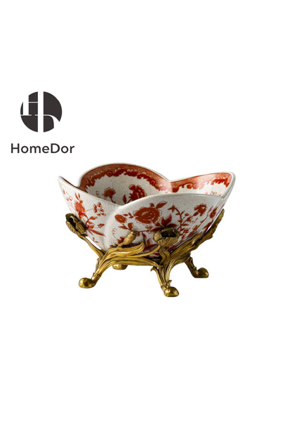 HomeDor × FH&Home | Vintage Red Floral Porcelain Table Decor Set -II
