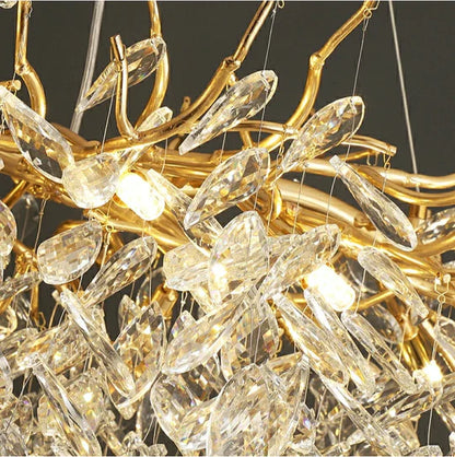 HomeDor Premium Linn Leaves Branch Round Chandelier