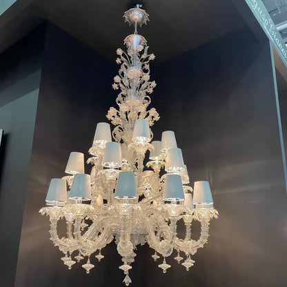 HomeDor Crystal Flower Lampshade Chandelier