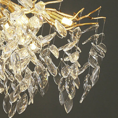 HomeDor Premium Linn Leaves Branch Round Chandelier