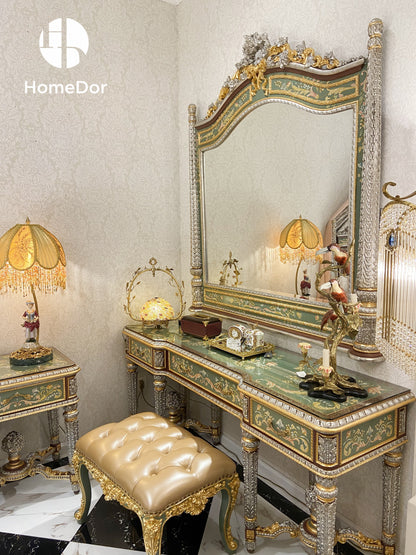 HomeDor × FH&amp;Home | Exquisito espejo decorativo barroco con motivos florales 