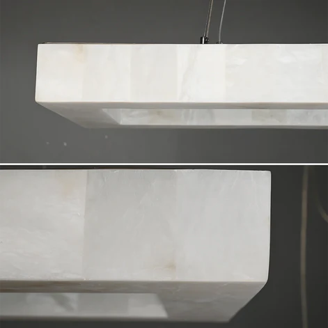 HomeDor Minimalist Rectangular Alabaster Chandelier