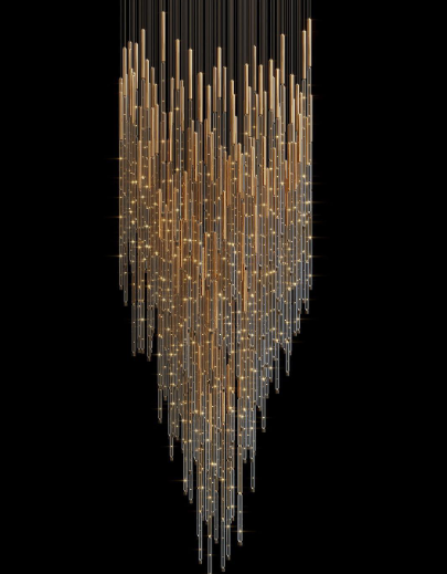 HomeDor Lily Luxury Extra Large Golden Waterfall Chandelier