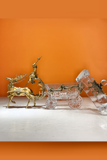 HomeDor × FH&Home | Prague Collection Luxury Brass Canister with Deer and Cherub Figurine