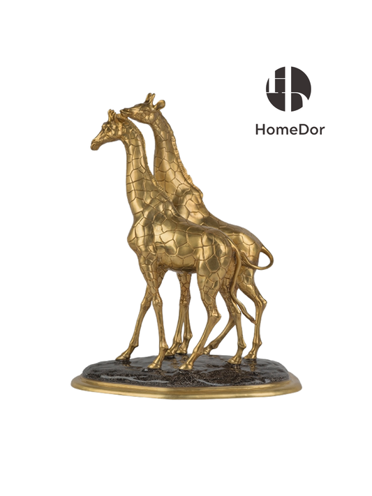 Artistic Brass Giraffe Ornament/Sculpture with Unique Textures