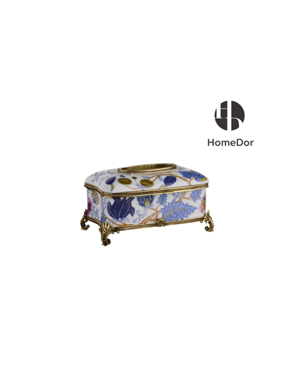 Artistic Hand Painted Porcelain & Lustrous Brass Elegance Table Decor Collection-II 1