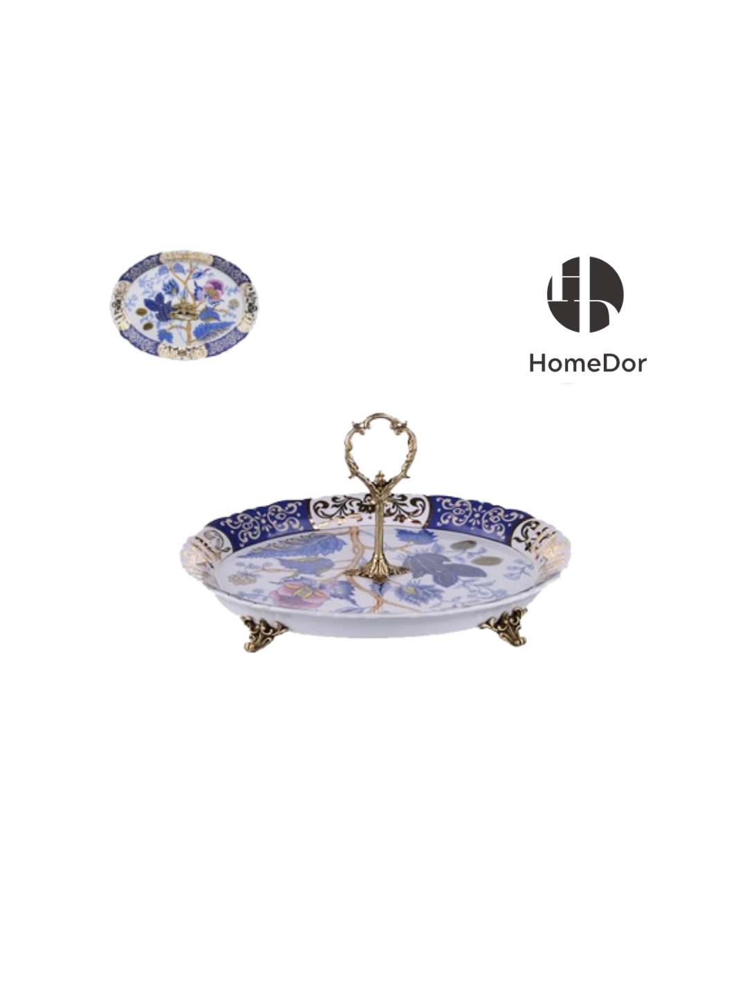 Artistic Hand Painted Porcelain & Lustrous Brass Elegance Table Decor Collection-II 2