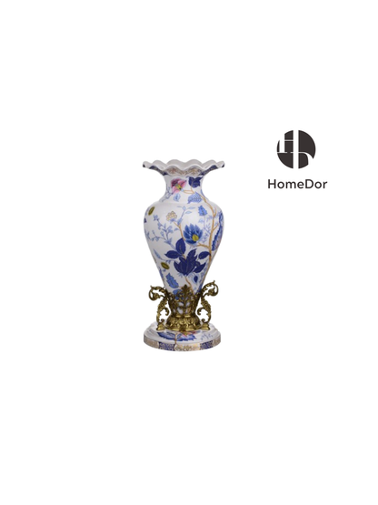 Artistic Hand Painted Porcelain & Lustrous Brass Elegance Table Decor Collection-I 5