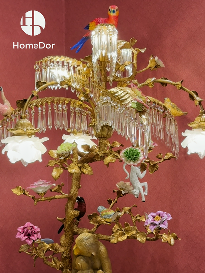 HomeDor × FH&amp;Home | مصباح أرضي نحاسي مستوحى من الطراز الآسيوي من "حديقة الأحلام"