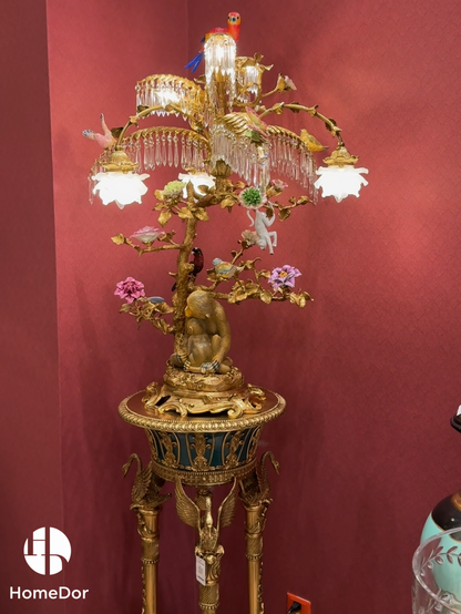 HomeDor × FH&amp;Home | مصباح أرضي نحاسي مستوحى من الطراز الآسيوي من "حديقة الأحلام"