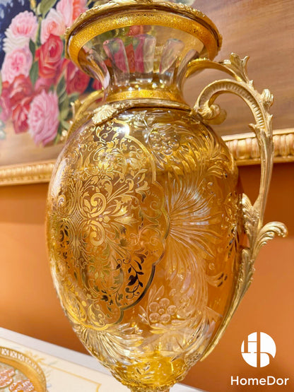 Aurora Glass Gilded Palace Amphora with Belle Époque Ornament