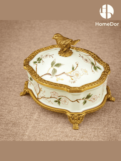 Avian Spring | Nature - Inspired Harmony Mint Green Exquisite Porcelain Decorative Canister Set7