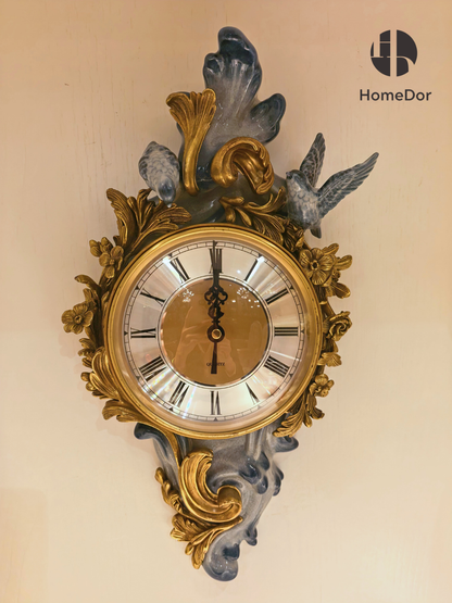 Azure Rococo Swallow Wall Timepiece