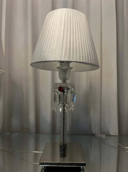 HomeDor Premium Laurel Vintage Luxury Lampshade Table Lamp in Black/White