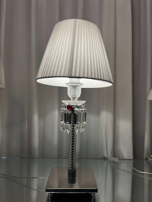 HomeDor Premium Laurel Vintage Luxury Lampshade Table Lamp in Black/White