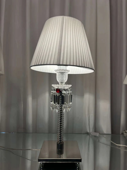 HomeDor Premium Laurel Vintage Luxury Lampshade Table Lamp in Black/White
