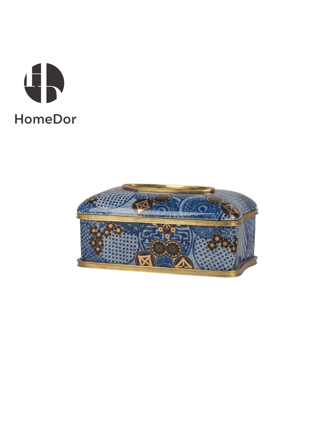 Blue and White Porcelain with Gold Accents Table Decor Set3