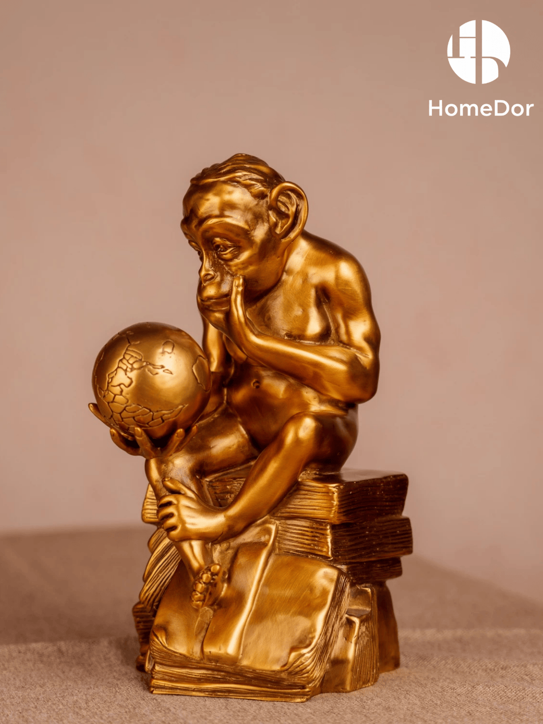 Brass Monkey Scholar Figurine Table Decor
7