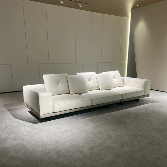 HomeDor Modern White 3-Seater Leather Modular Sofa