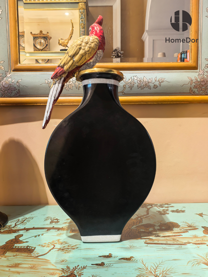 Chinoiserie Pearl Frieze Parrot Flattened Flask Collection