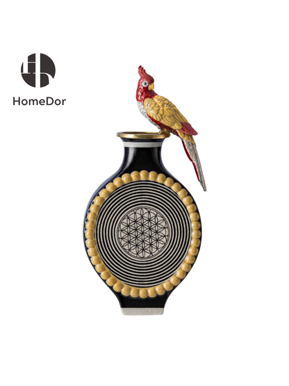 Chinoiserie Pearl Frieze Parrot Flattened Flask Collection