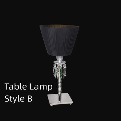 HomeDor Premium Laurel Vintage Luxury Lampshade Table Lamp in Black/White