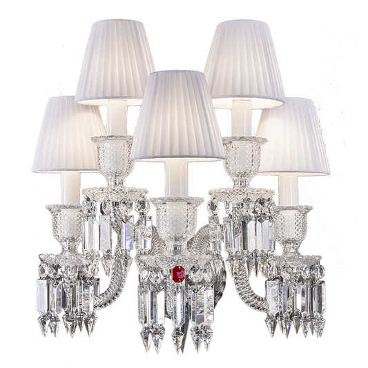 HomeDor Premium Laurel Luxury Vintage White Lampshade Wall Sconce