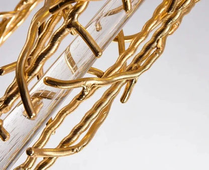 HomeDor Modern Luxury Brass Branch Teardrop Chandelier