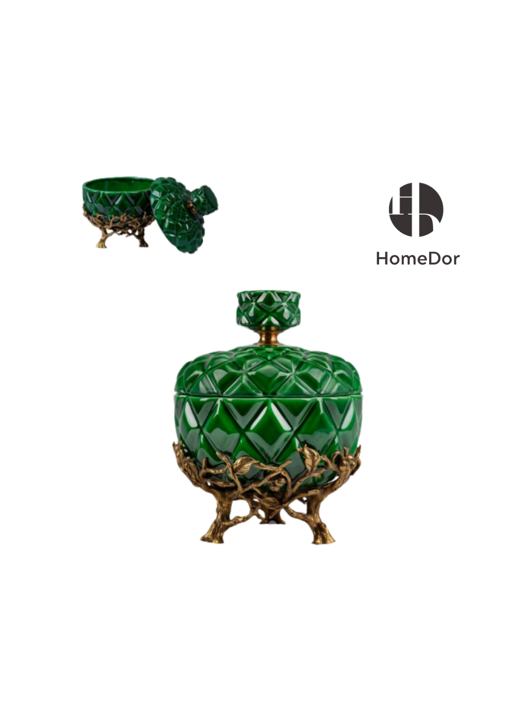 Elegant Hues of European Palaces Gilded Chroma Diamond Textured Porcelain Canister