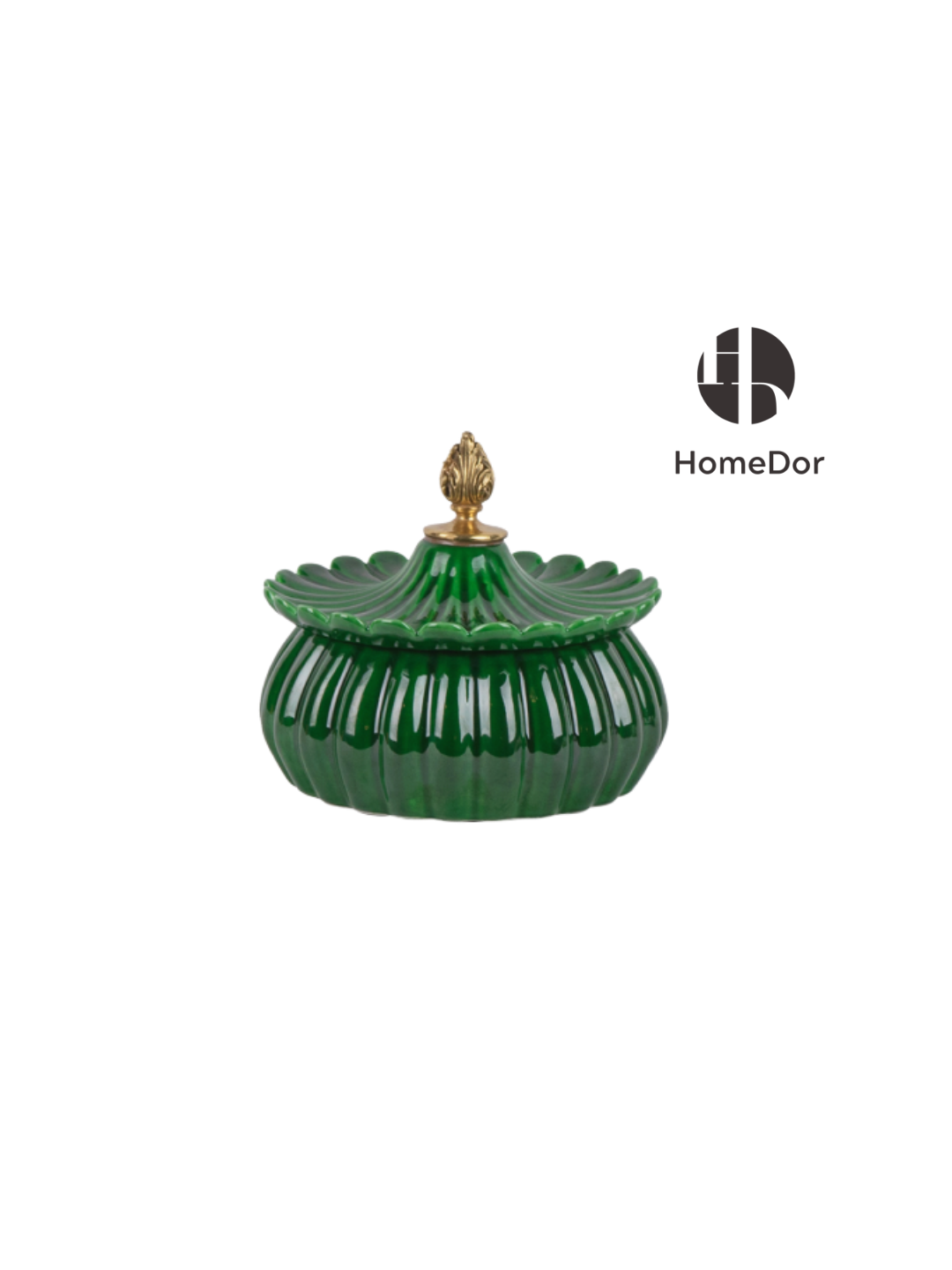 Elegant Hues of European Palaces Gilded Chroma Scalloped Lid Ceramic Canister