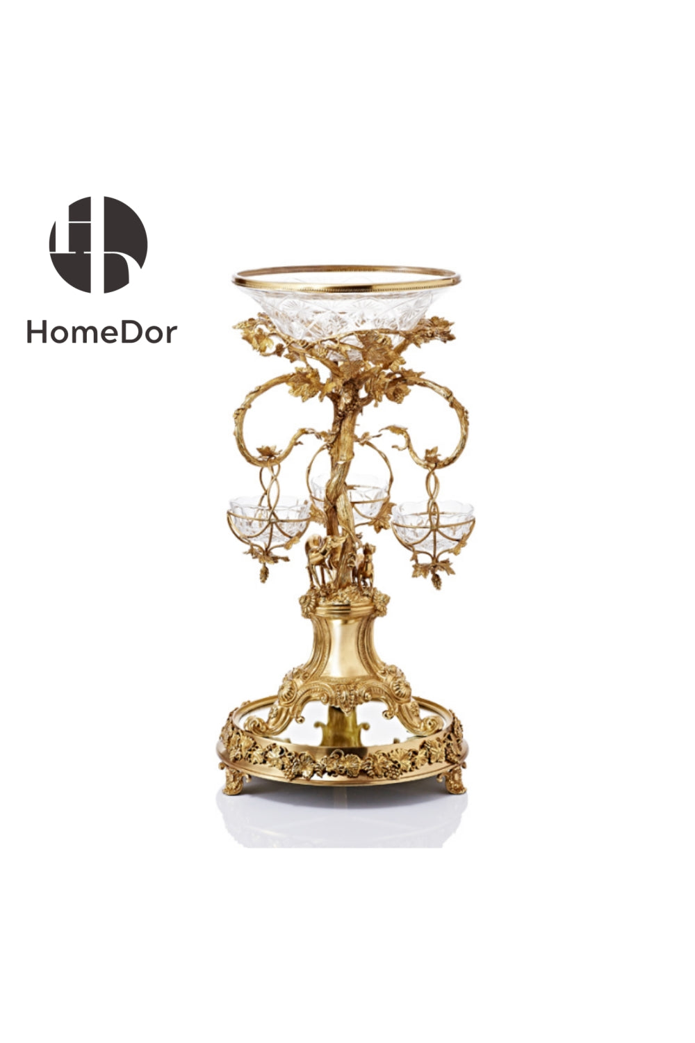 Metallic Rococo Vine HomeDor Exquisite Rococo Decorative Grape Vine Fruit Platter Bowl