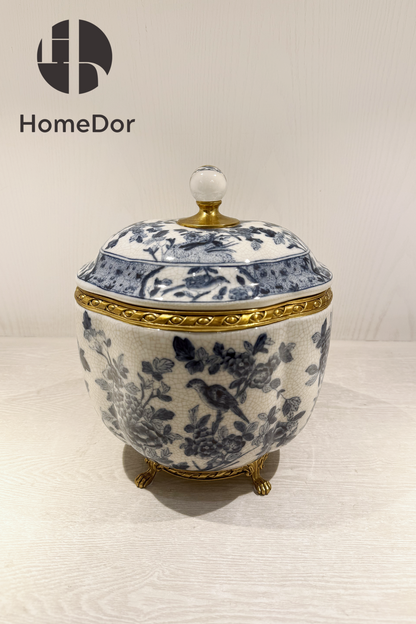 HomeDor × FH&Home | Exquisite Blue-and-White Crabapple Blossom Porcelain Table Decor