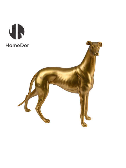 Exquisite Brass Plated Greyhound Dog Ornament/Figurine with Standing & Lying Versions