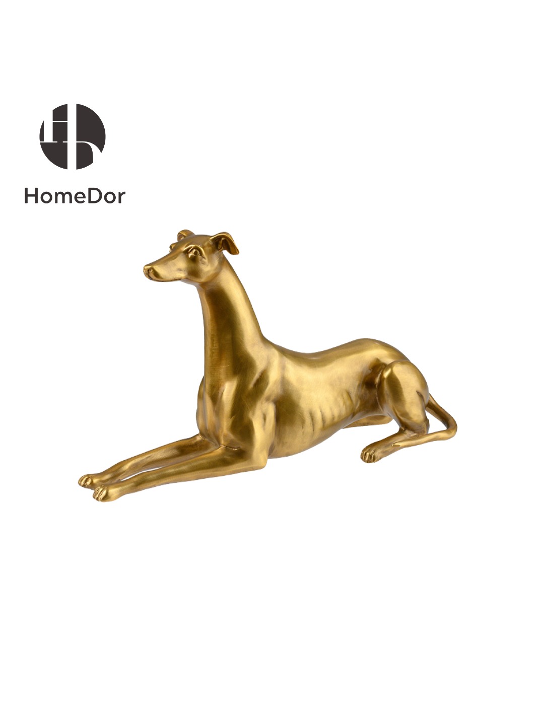 Exquisite Brass Plated Greyhound Dog Ornament/Figurine with Standing & Lying Versions1