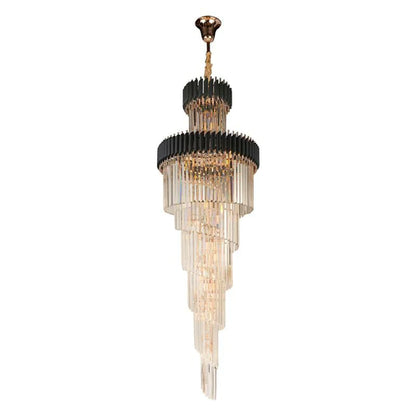 HomeDor Premium Leif Luxury Spiral Crystal Chandelier for Staircase/Grand Hall/Hotel