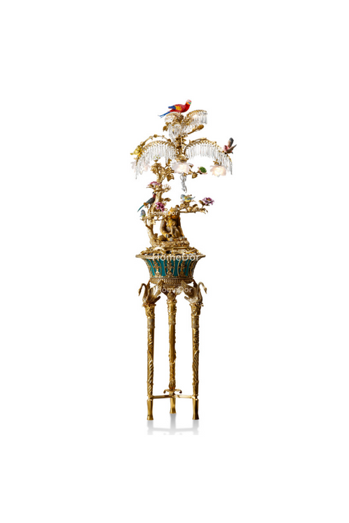 HomeDor × FH&Home | Asian-inspired Garden of Whimsy Brass Floor Lamp
