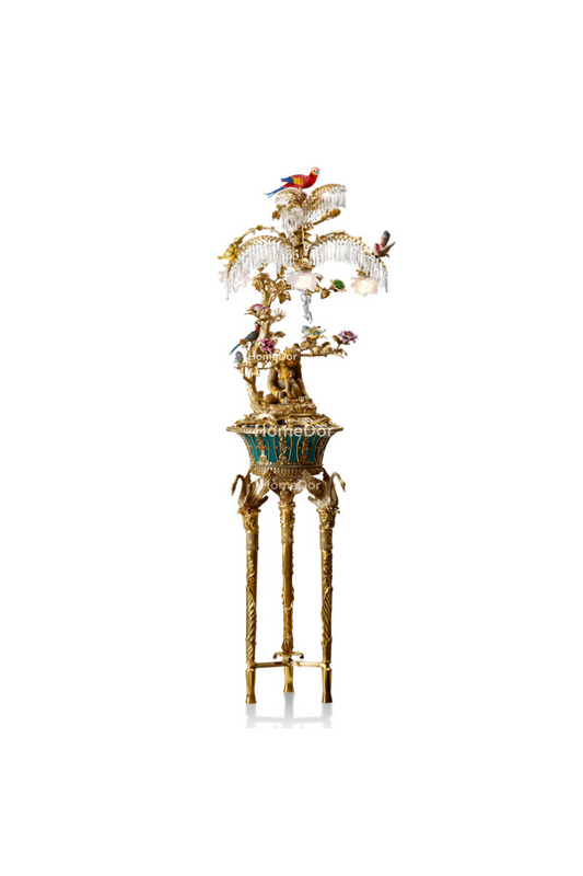 HomeDor × FH&Home | Asian-inspired Garden of Whimsy Brass Floor Lamp