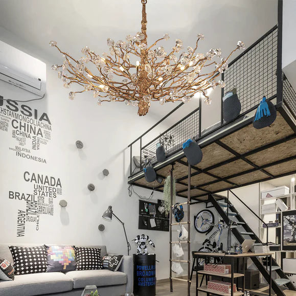 HomeDor Linn Luxury Vintage Gemstone Branch Crystal Chandelier