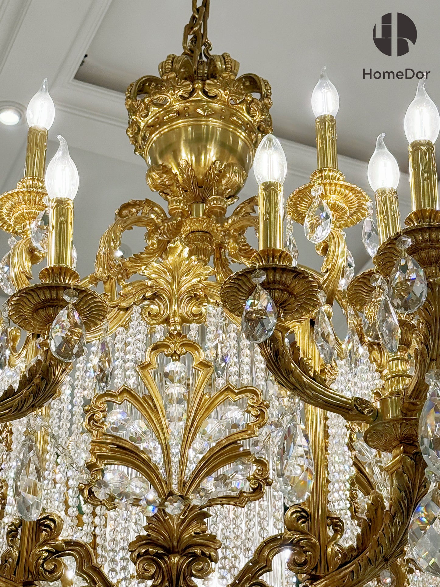 HomeDor Crown Chandelier is perfect for princess bedroom, master bedroom, luxury suite, luxury traditonal dining room and living room.