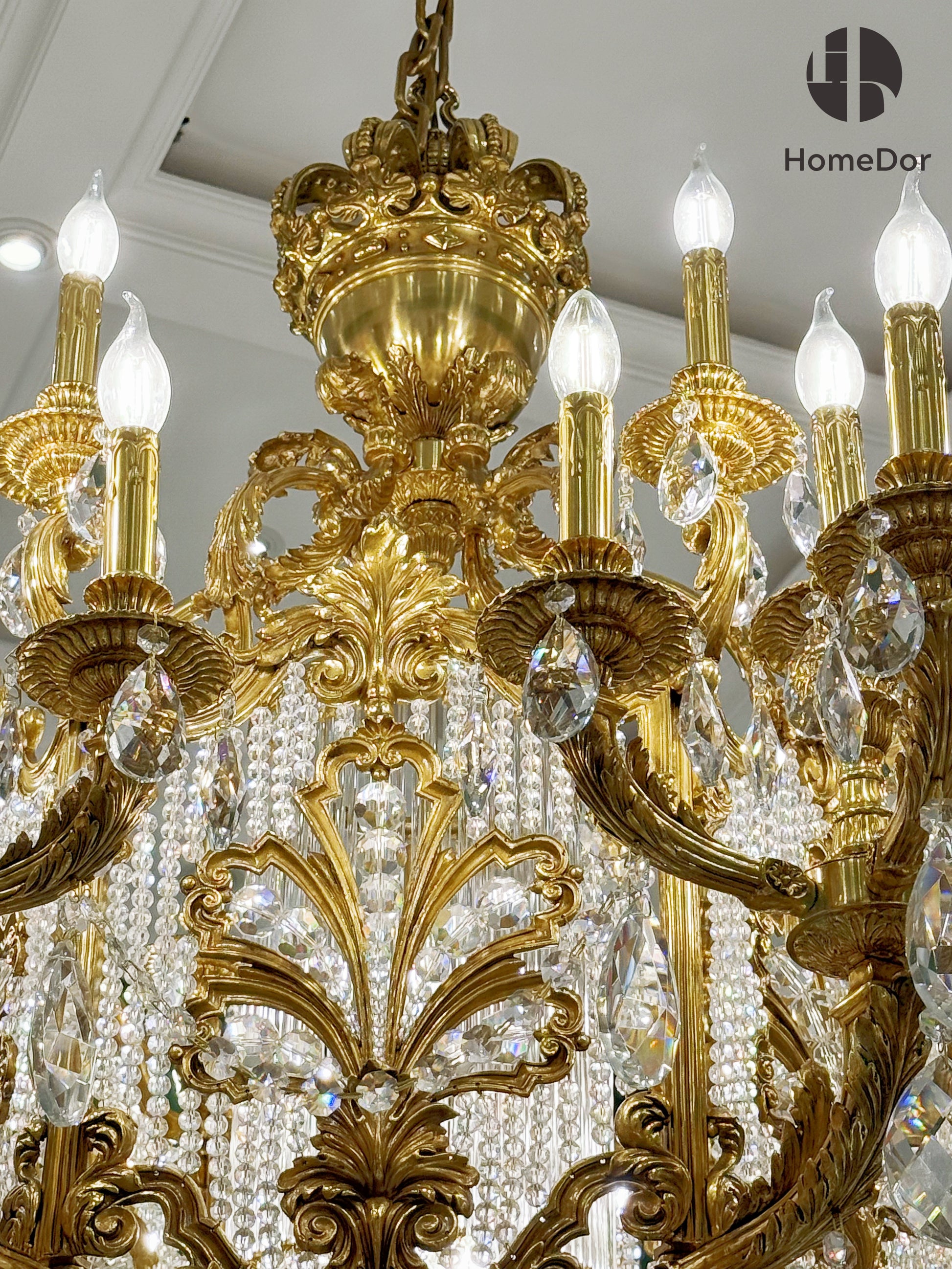 HomeDor Crown Chandelier is perfect for princess bedroom, master bedroom, luxury suite, luxury traditonal dining room and living room.