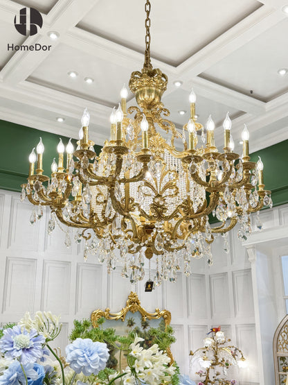 HomeDor palace style luxury crystal chandelier for royal place, luxury house and commercial space. 